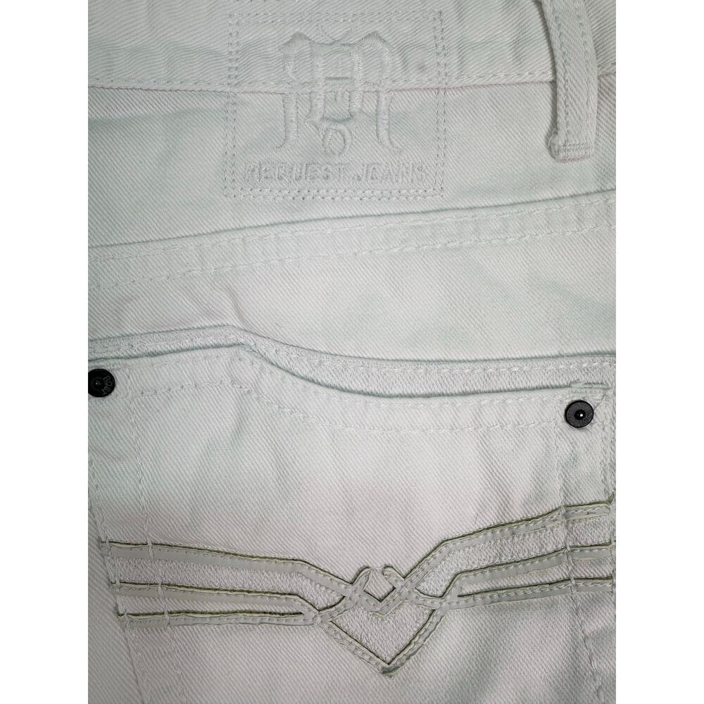 Request Jeans Crisp White Straight Leg Denim Pants Men’s Size 36x32 - Picture 6 of 15